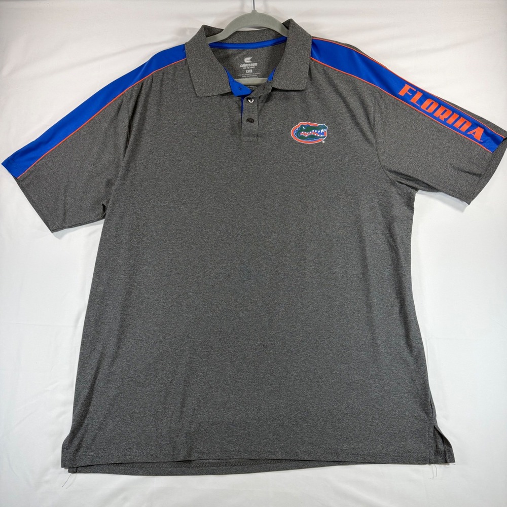 Colosseum Florida Gators Mens XL Polo Shirt Grey Short Sleeve NCAA Fan Gear - Picture 2 of 9